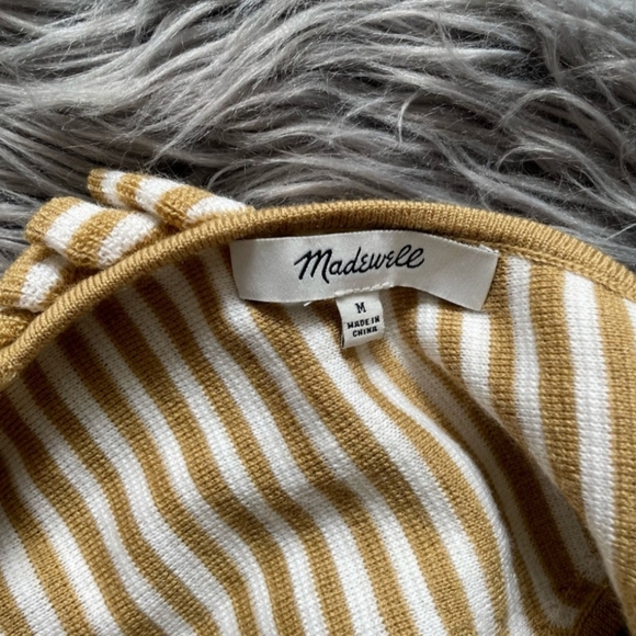 MADEWELL belhaven wool blend ruffle sweater tank in stripe - Picture 4 of 10